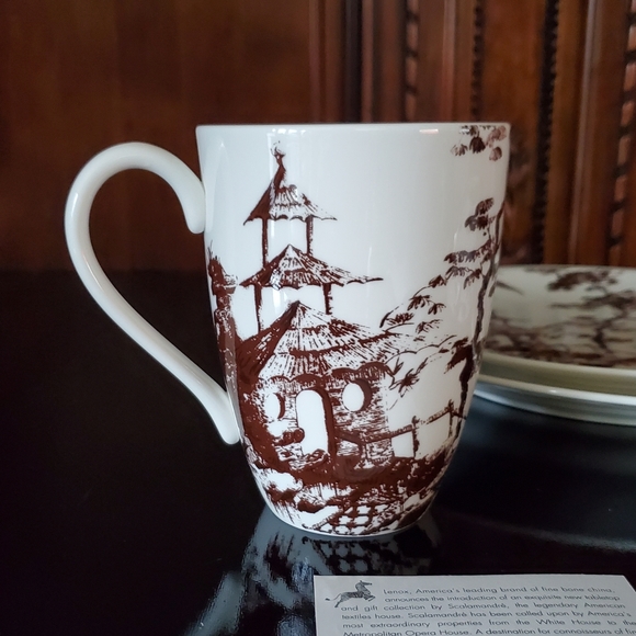 NIB Scalamandre' Lenox 4pc "Toile Tale Chocolate" 1 Place Setting Brown & White - Picture 5 of 16